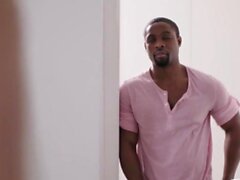 Black guy fucsk the wet ass of his busty shemale friend