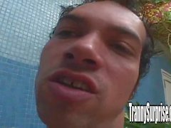 Busty tranny gets dude cock deep in ass