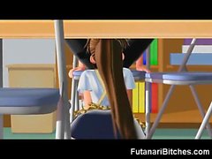 3D Futanari Coed Cums inside Teen Twice!