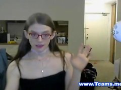 Pale Skin Tranny Jerks and Cum on her Belly