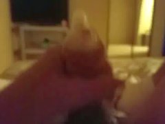 Wife made me to masturbate with used condom