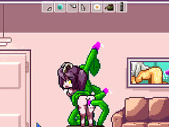 Cartoon futanari, futa, pixel