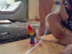 Cuntboy stuffs his holes with dildos
