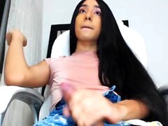 Tranny Masturbating By Stroking Big Cock